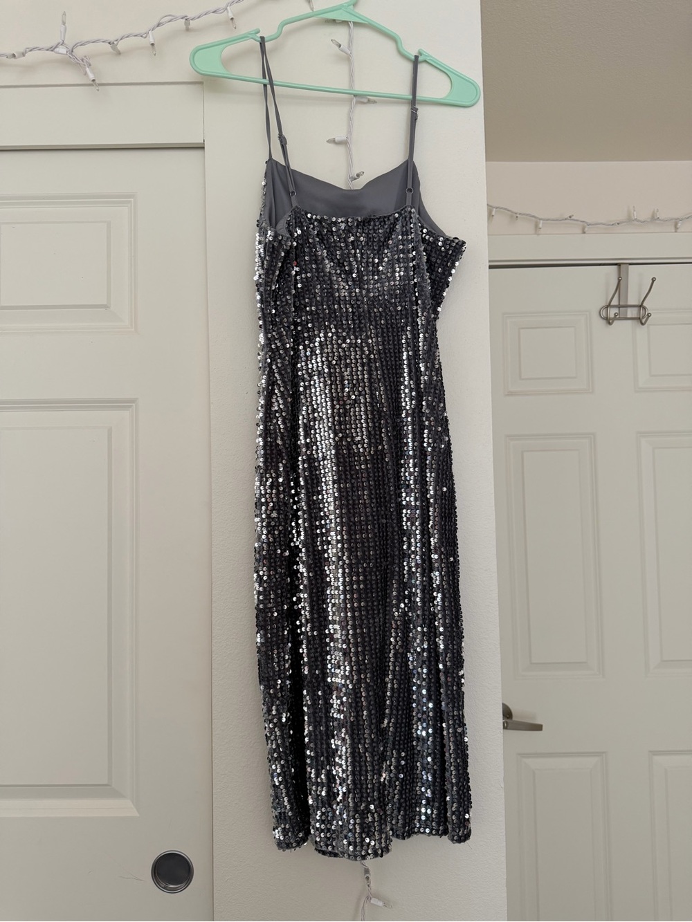 Silver Sequin Bodycon Dress - Picture 2 of 3